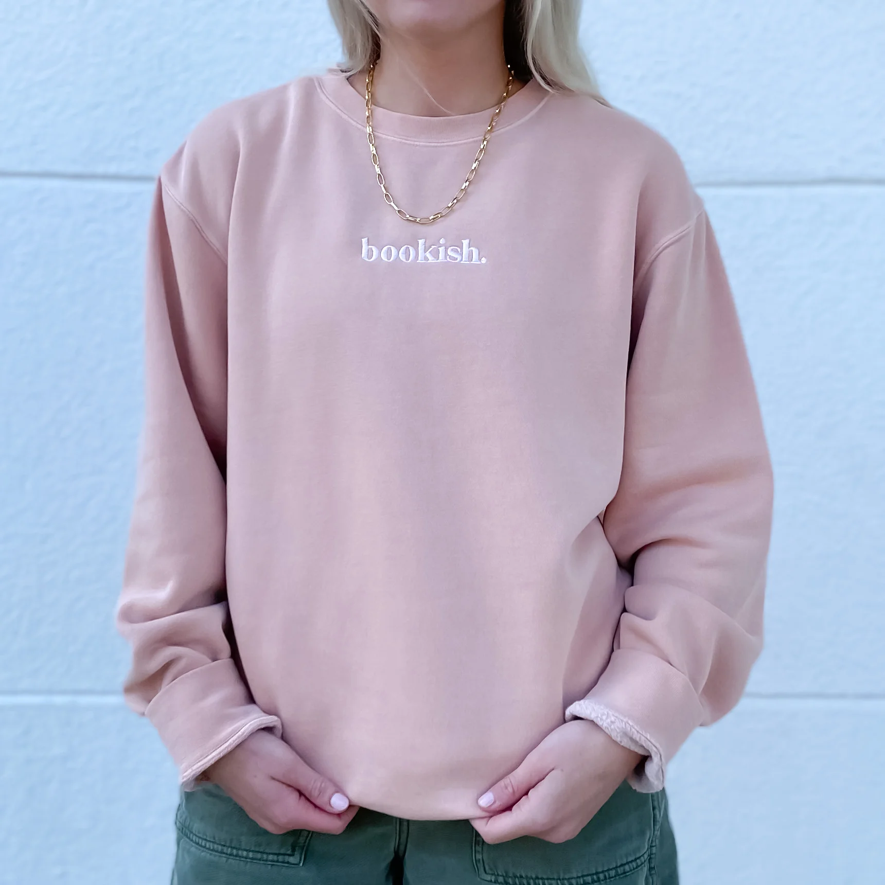Bookish. Embroidered Sweatshirt - Blush - Image 3
