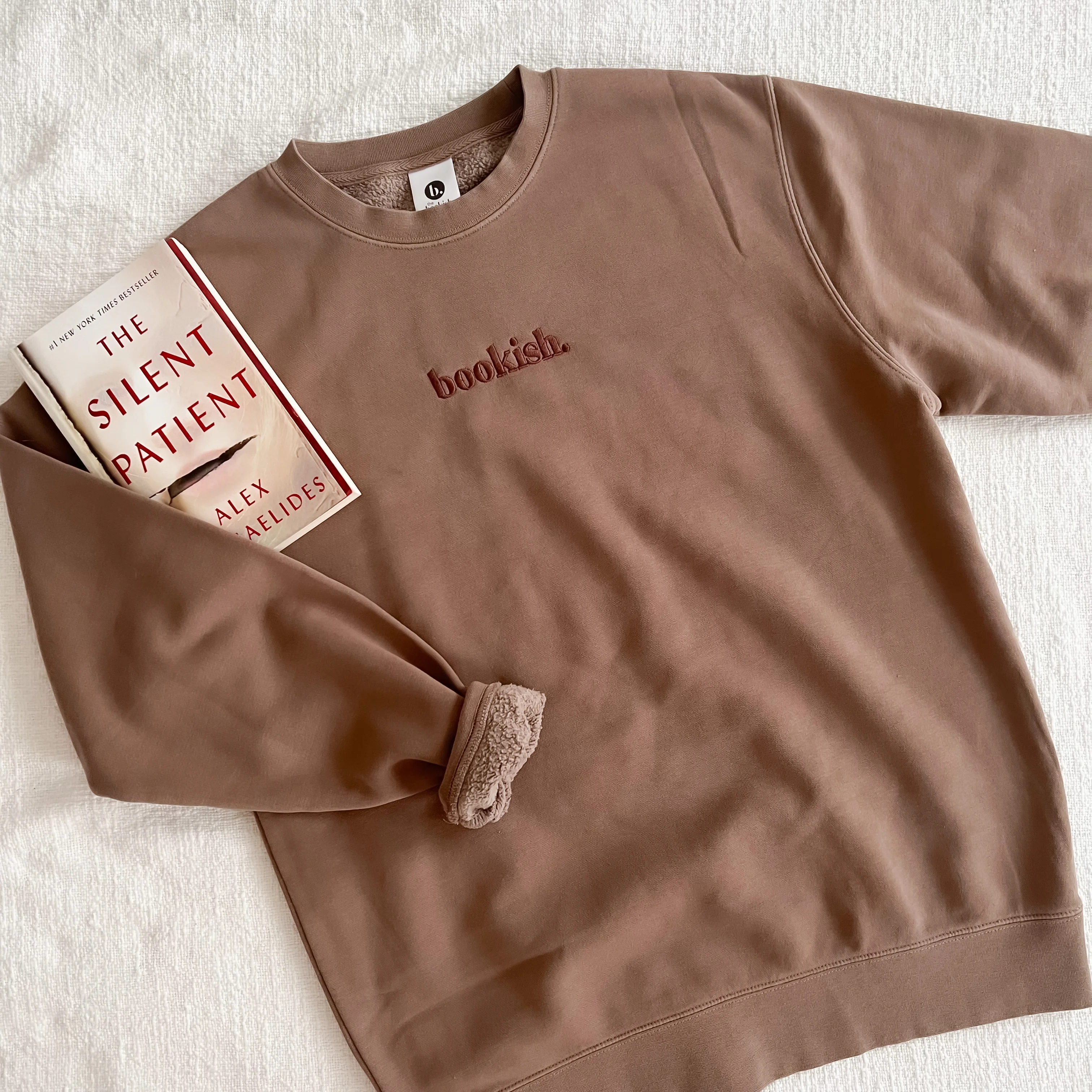Bookish. Embroidered Sweatshirt - Clay