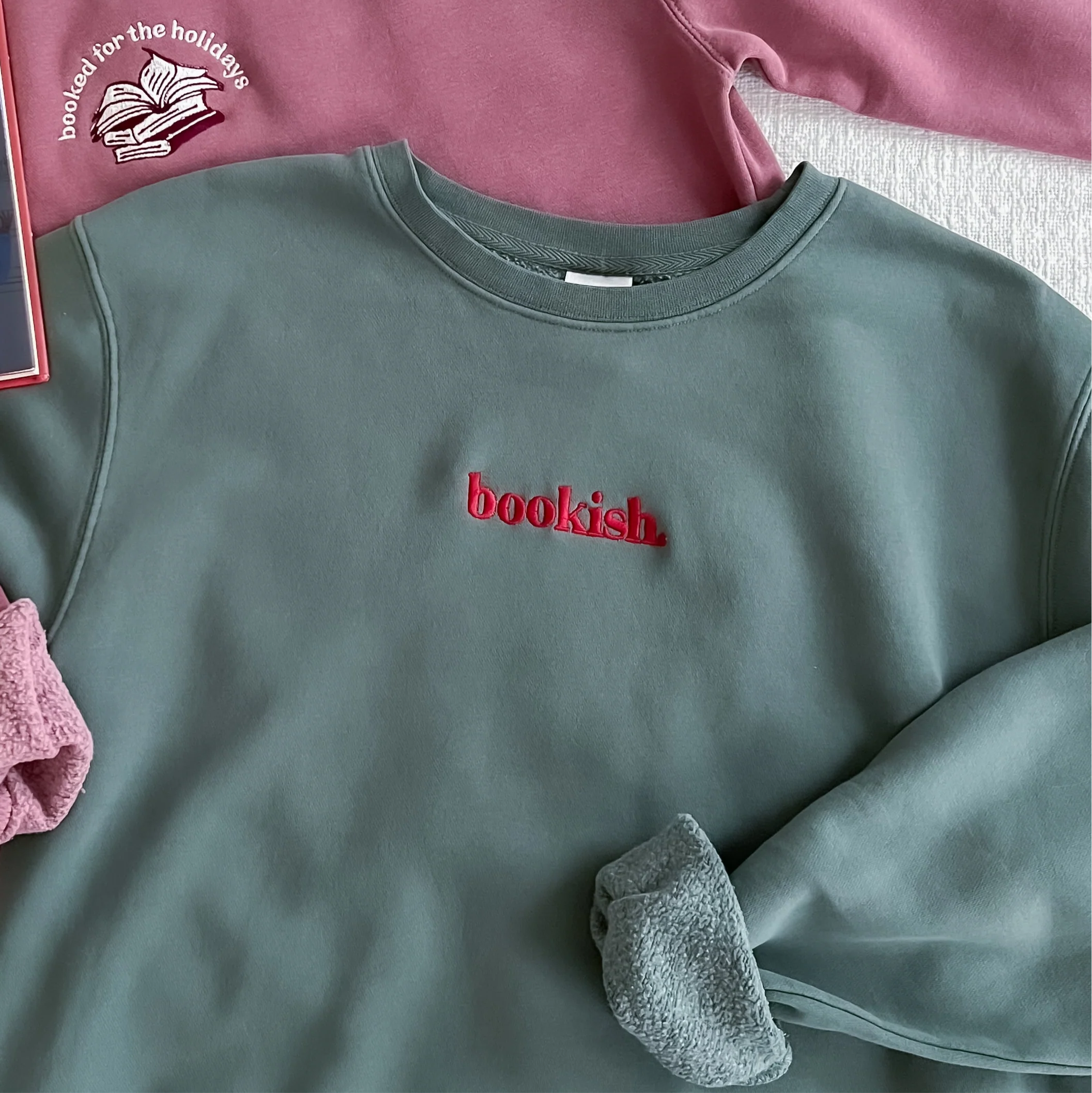 Bookish Embroidered Sweathsirt - Holiday Edition