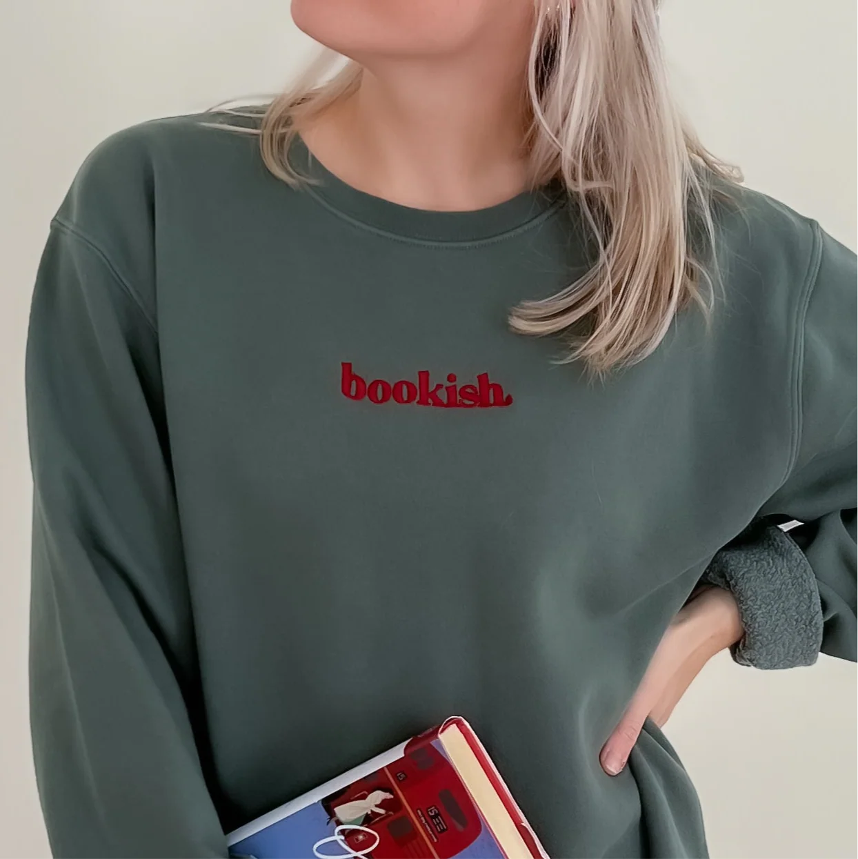 Bookish Embroidered Sweathsirt - Holiday Edition - Image 2