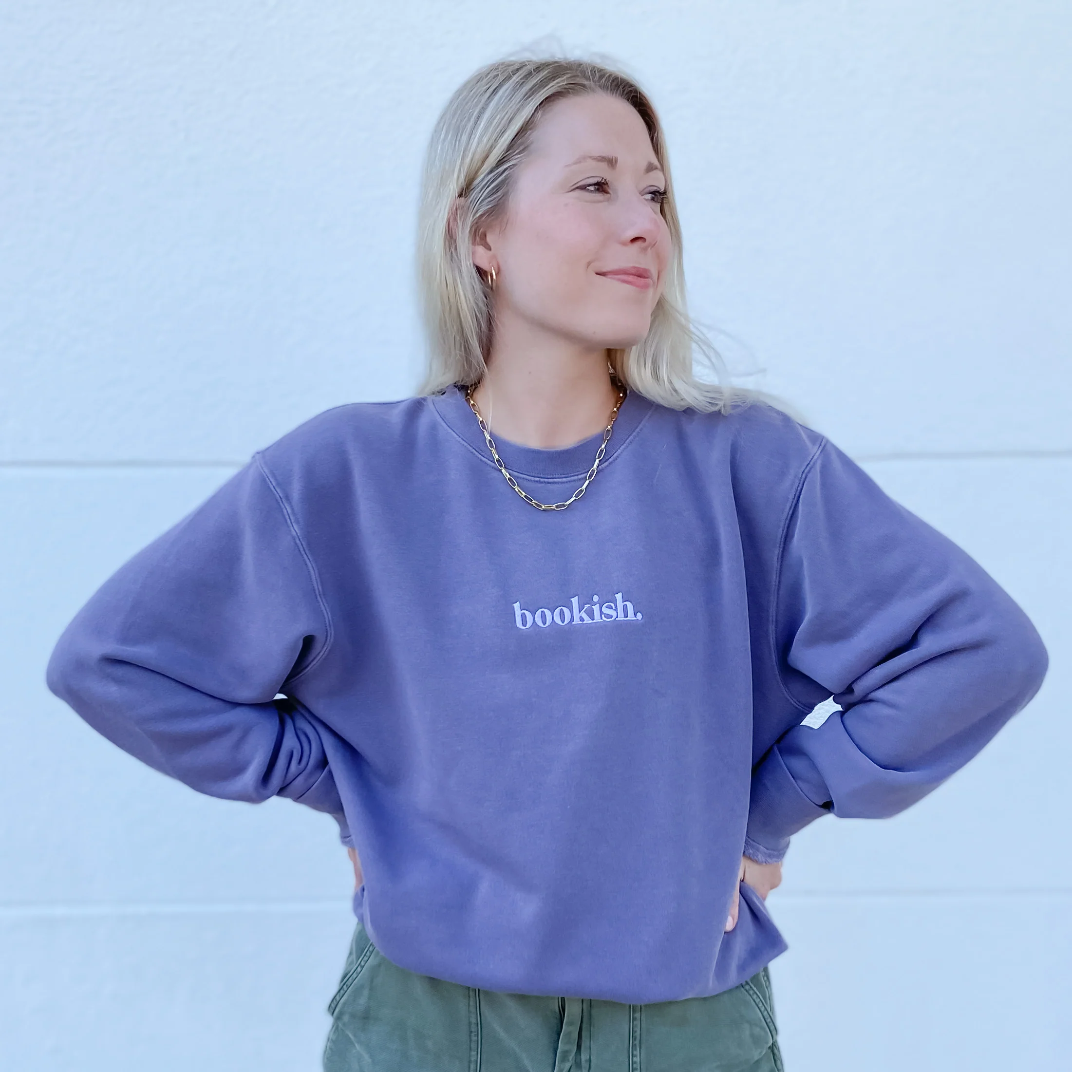 Bookish. Embroidered Sweatshirt - Plum - Image 3