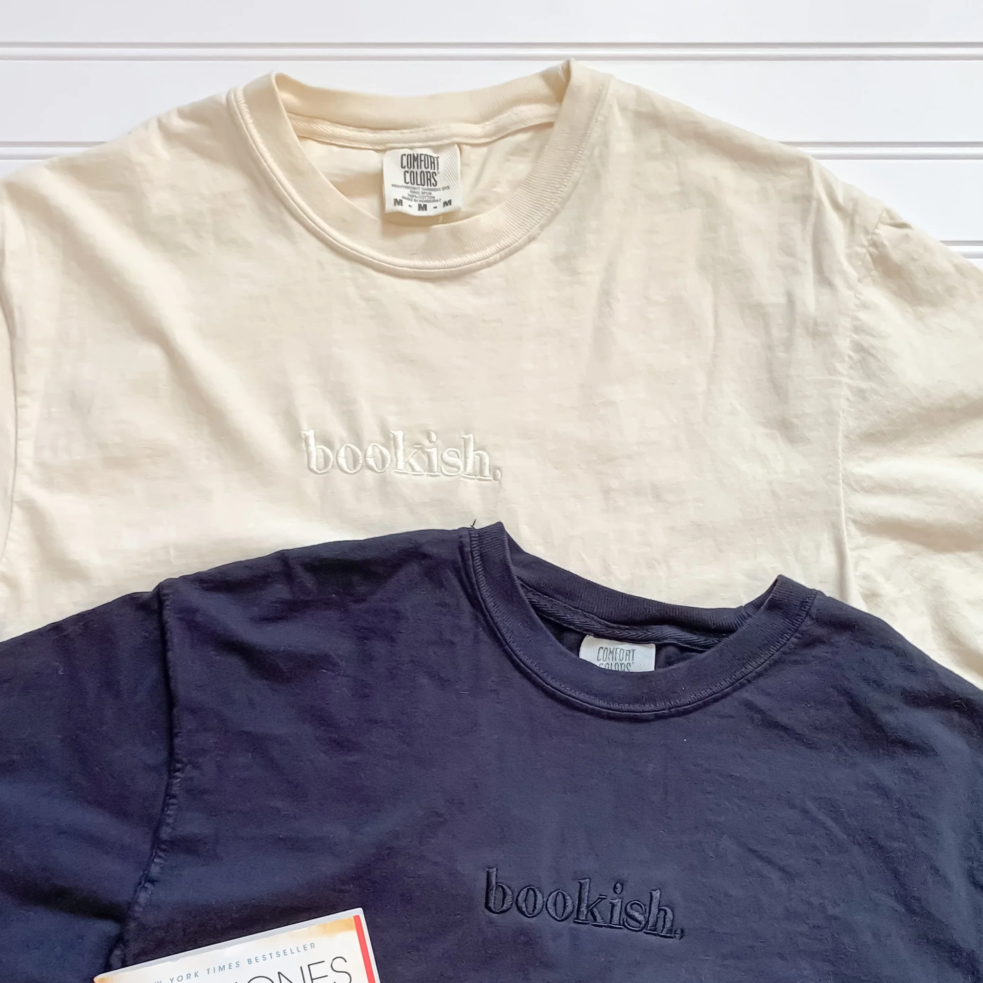 Bookish. Embroidered Tee - Bone - Image 4