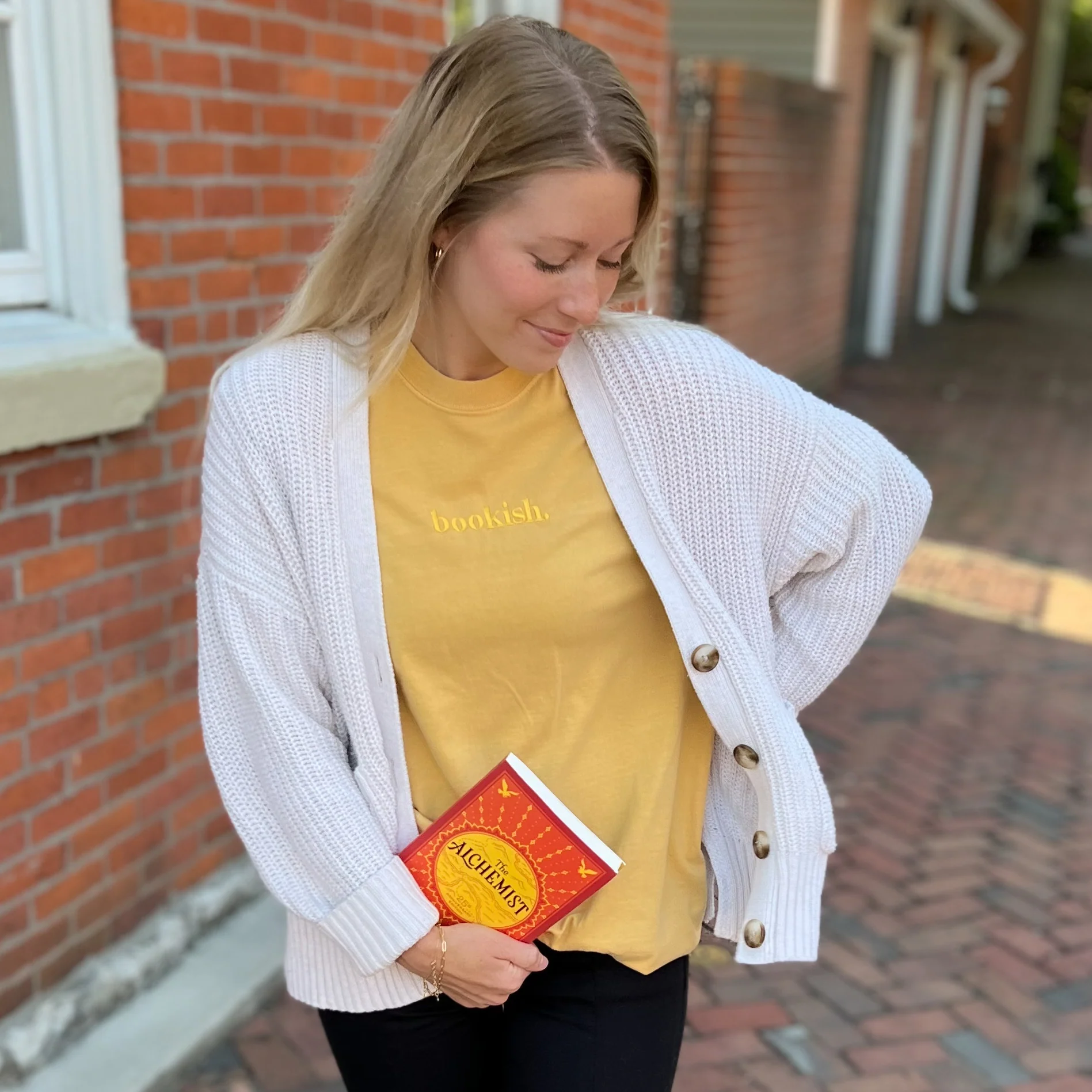 Bookish. Embroidered Tee - Mustard - Image 2