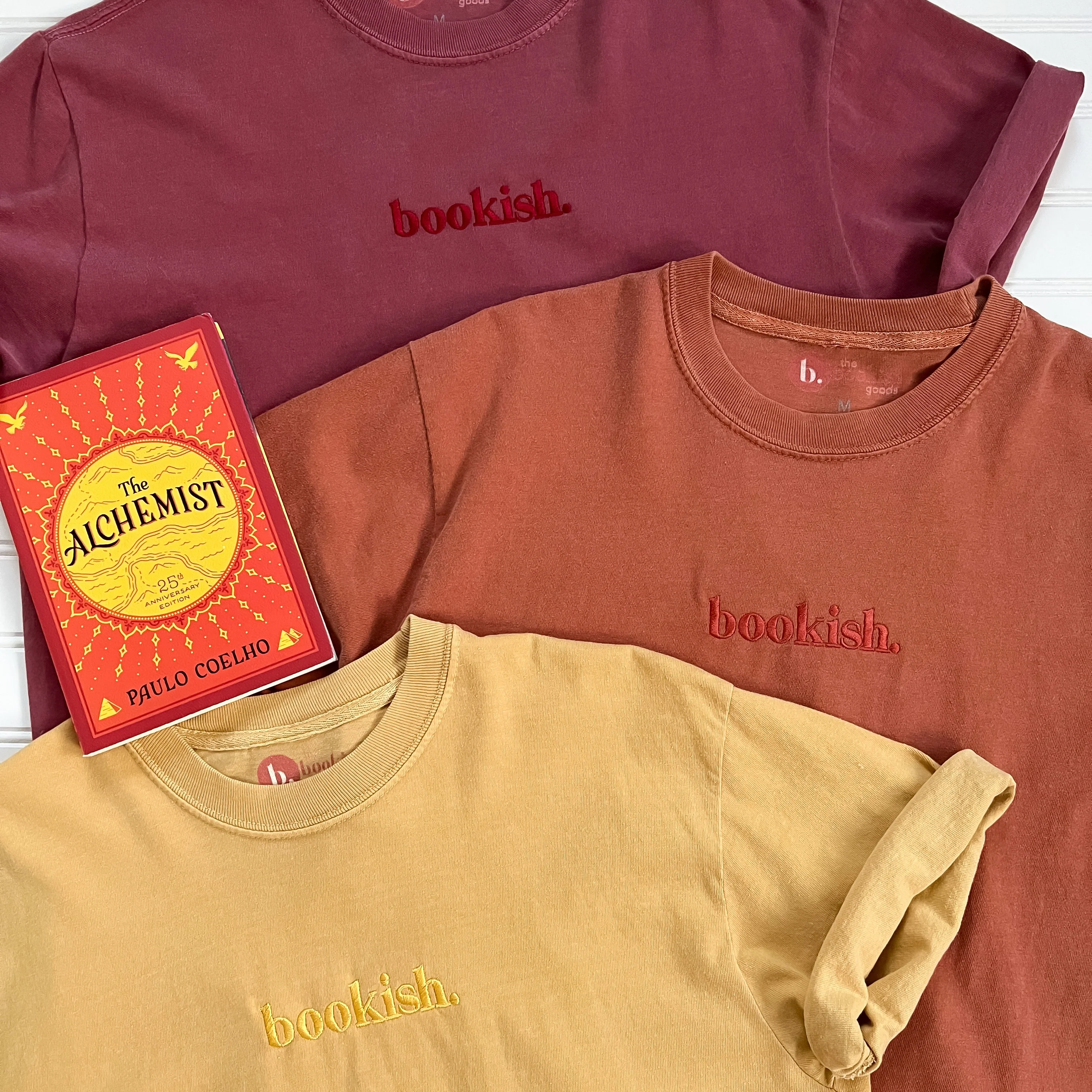 Bookish. Embroidered Tee - Yam - Image 3