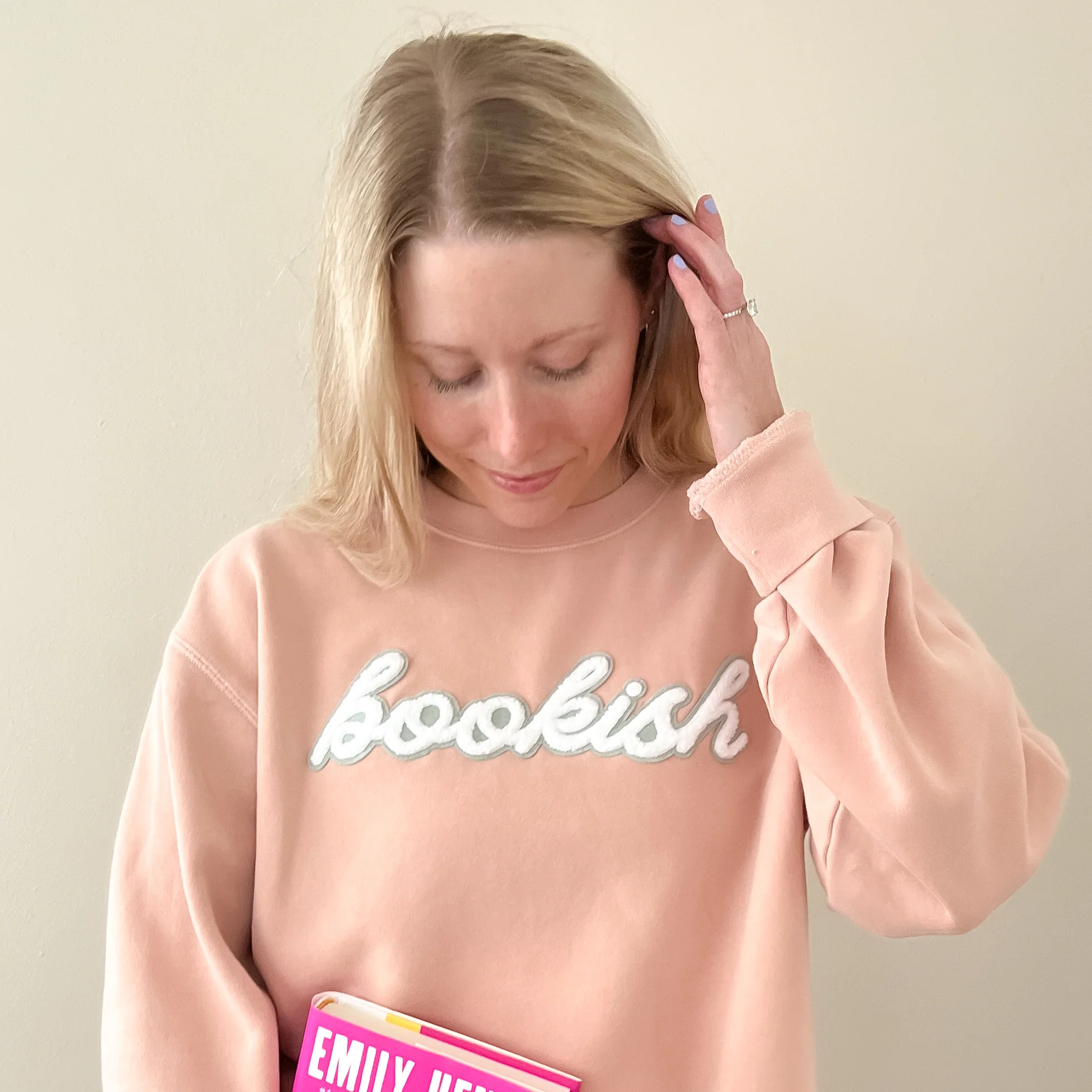 Bookish. Patch Sweatshirt - Blush - Image 2