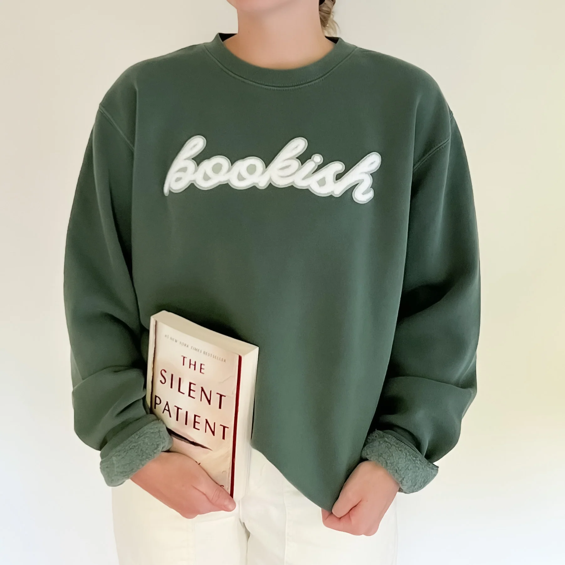 Bookish. Patch Sweatshirt - Green - Image 3