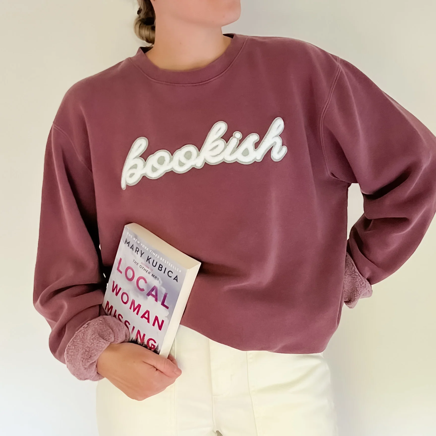 Bookish. Patch Sweatshirt - Maroon - Image 4