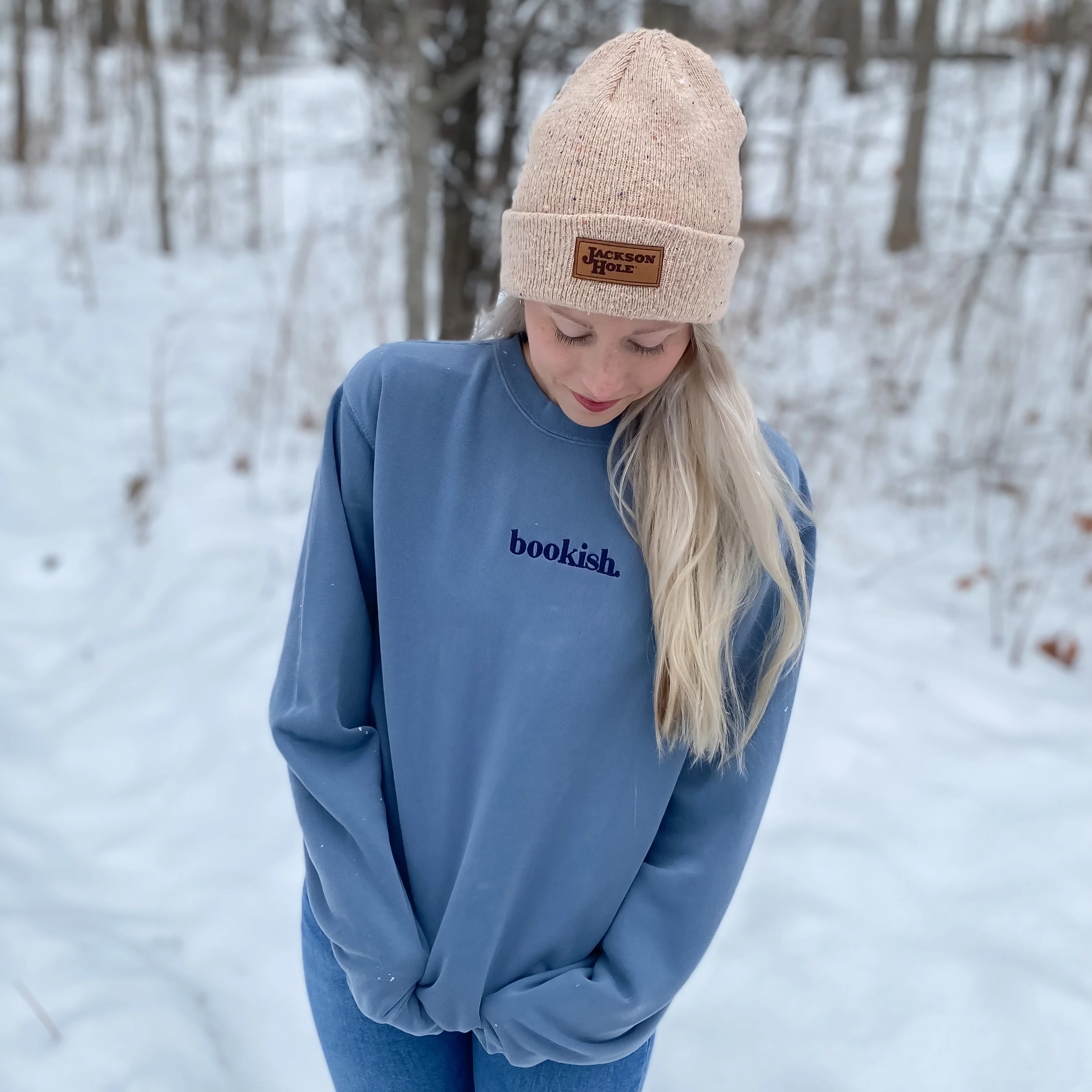 Bookish. Embroidered Sweatshirt - Blue - Image 3