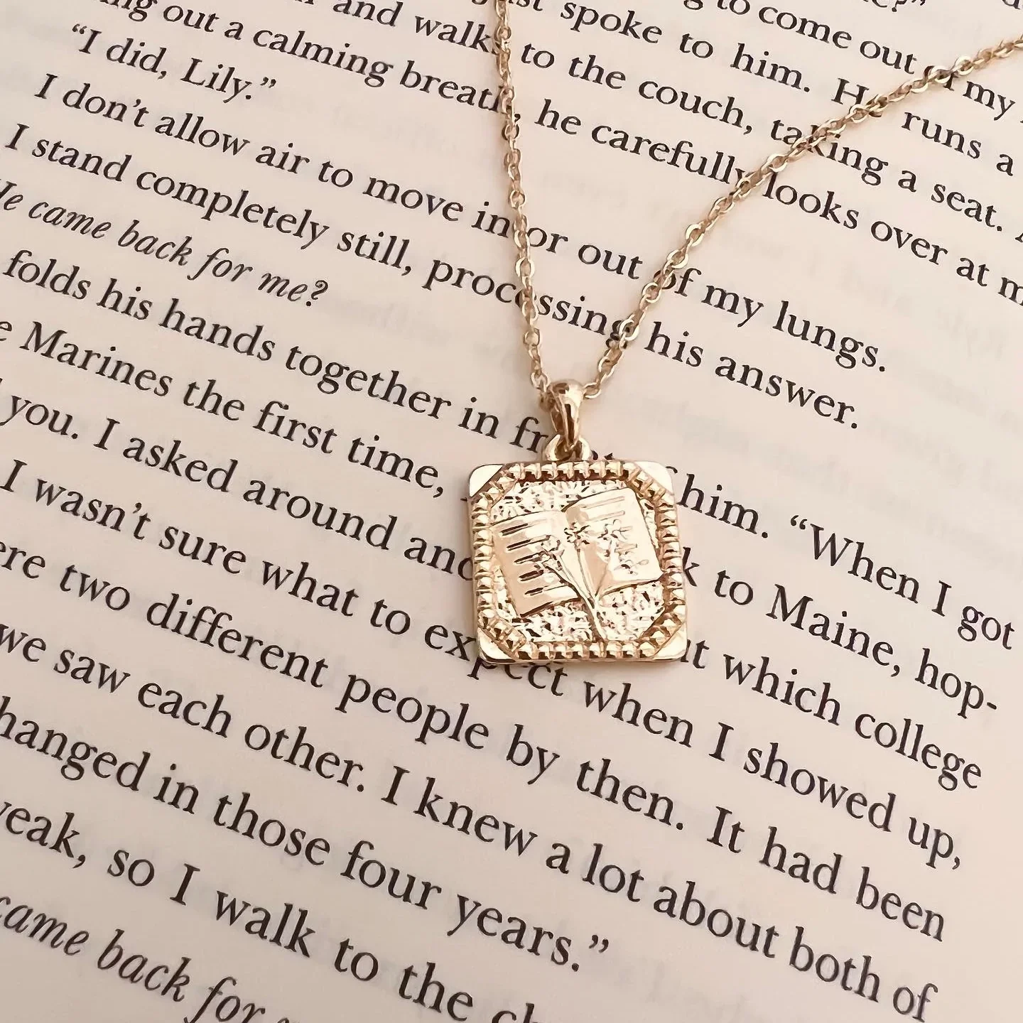 Floral Book Necklace - Image 3