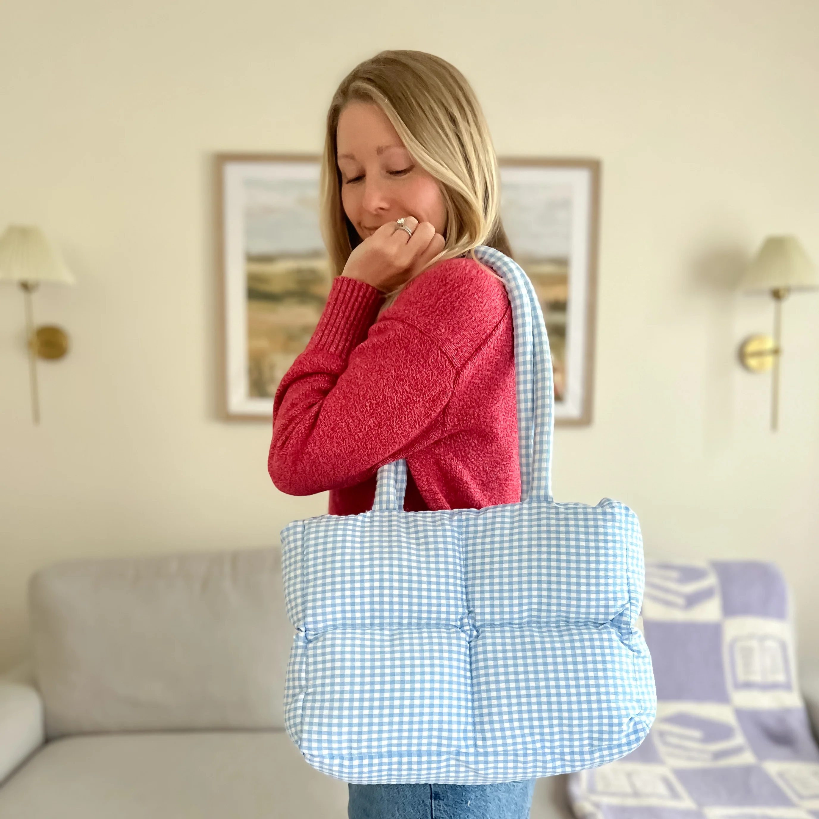 Gingham Book Tote - Image 5