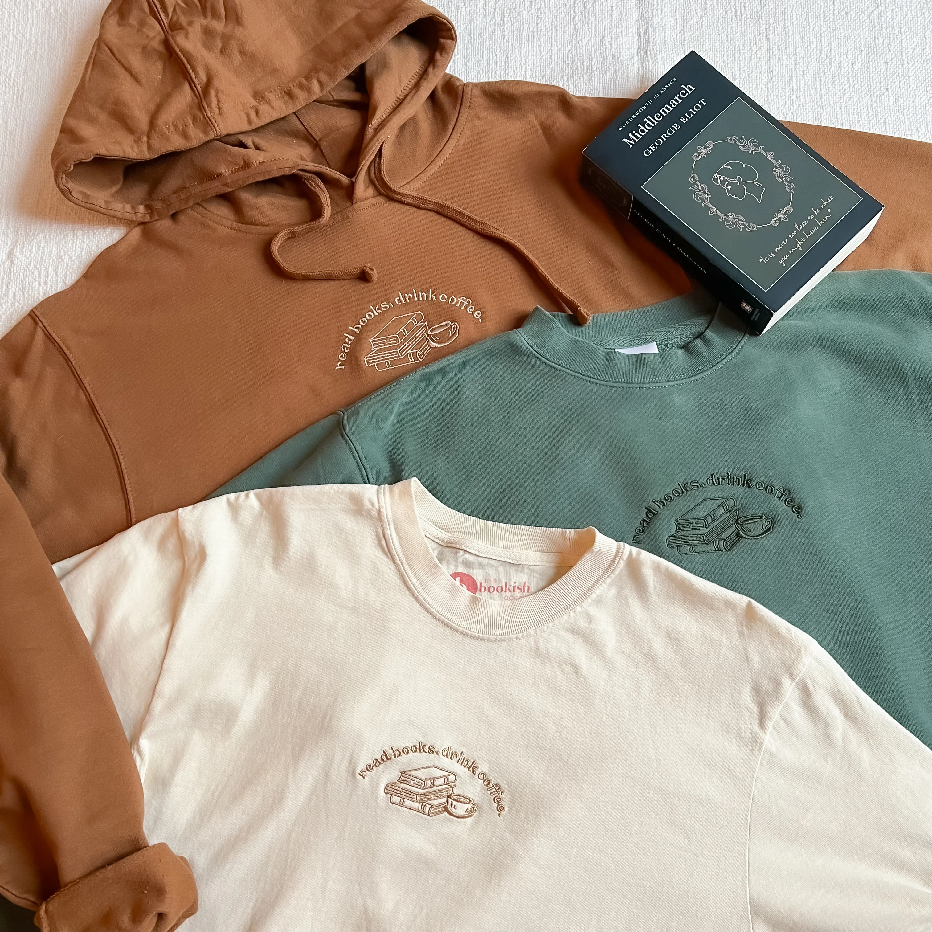 Read Books Drink Coffee Embroidered Hoodie - Image 3