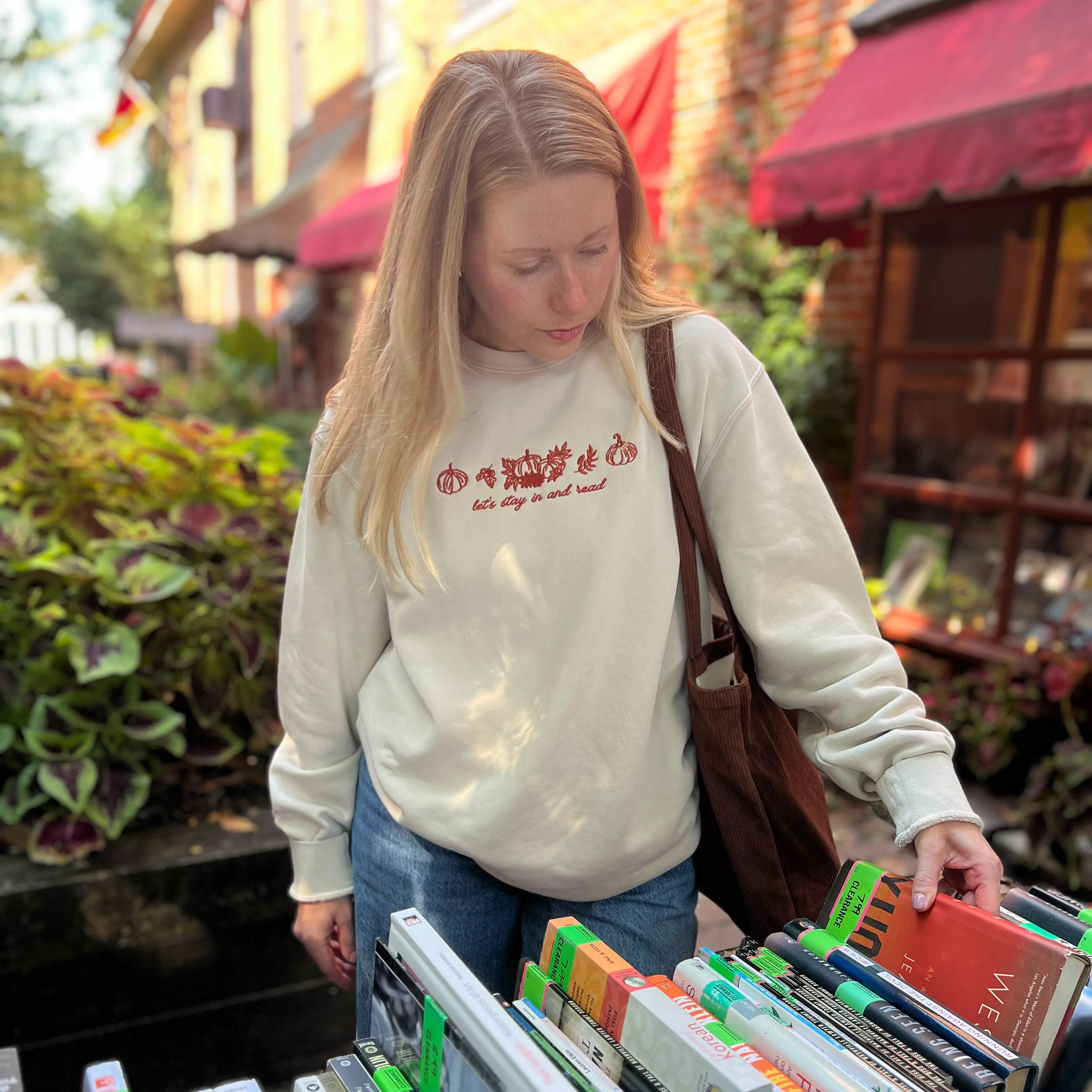 Stay In And Read Embroidered Sweatshirt - Image 2